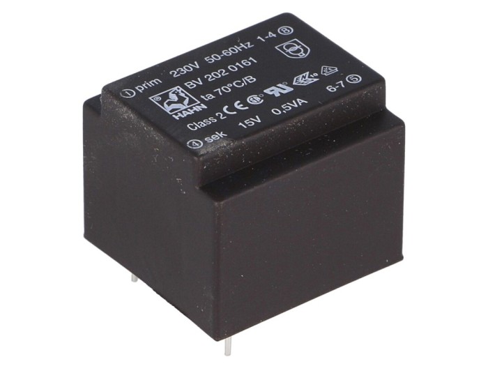 Transformator PCB 230V 15V, 0,5VA
