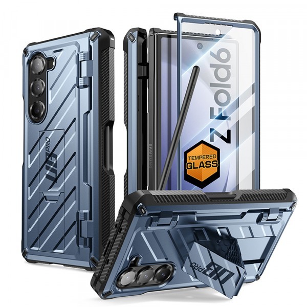 Husa pentru Samsung Galaxy Z Fold6 F956, Supcase, Unicorn Beetle Pro, Bleu