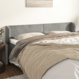 Gossi tablie de pat cu aripioare gri deschis 183x23x78/88 cm catifea