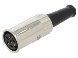 Conector DIN Mama 6 Pini Lumberg Cu Manson Tip Baioneta Dreapta Montare Pe Cablu