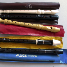 Colectie 20 fluiere, marci straine Yamaha, Aulos, Maped, Ariel, Fuzeau, Rahma
