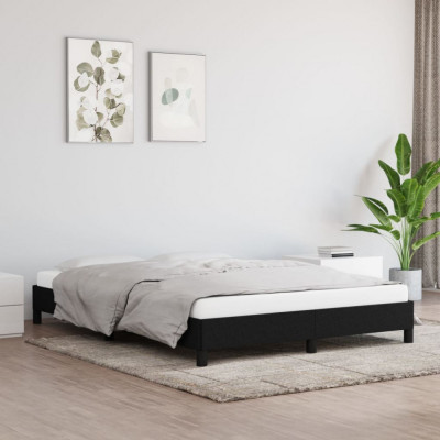 vidaXL Cadru de pat, negru, 140x190 cm, material textil foto
