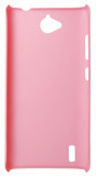 Husa tip capac plastic cauciucat roz pentru Huawei Ascend G740 (Orange Yumo)