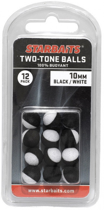 Two Tones Balls 10mm POP UP 12buc čern&aacute;/b&iacute;l&aacute;