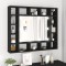 Gossi dulap cu oglinda cu led, negru, 91x15x76,5 cm