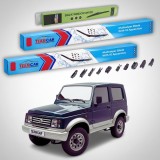 Cumpara ieftin Ștergătoare Suzuki Samurai SJ 1987-2004 | Van/Hardtop | Set Față și Spate Flat Premium &ndash; TeamCar&reg;