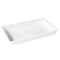 Tava dreptunghiulara pentru servire, din plastic, Plastina, alb, 56.5 x 34.7 x 8 cm