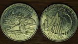 Canada - set 2 monede aniversare superbe - 2 x 25 cents 1999 - Martie &amp; Decembrie