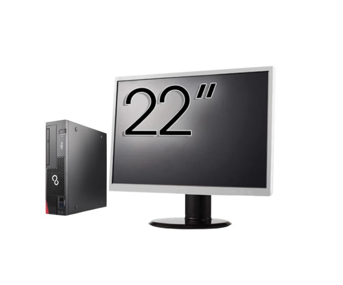 Pachet Calculator Second Hand Fujitsu Esprimo D957 SFF, Intel Core i5-6500T 2.50-3.10GHz, 8GB DDR4, 500GB HDD + Monitor 22&amp;quot; NewTechnology Media