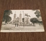 Carte Poștală Veche &ndash; Monumentul General San Mart&iacute;n și Biserica, Gualeguaych&uacute;, Argentina, Ștampilă Rară! posibil perioada 1912