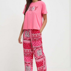 Dkny pijama femei, culoarea roz, YI90015