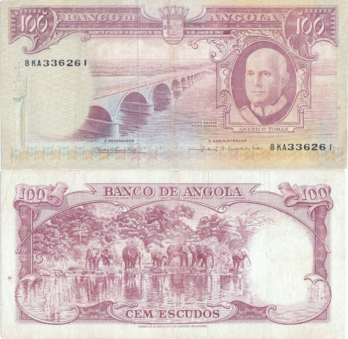 1962 ( 10 VI ) , 100 escudos ( P-94 ) - Angola