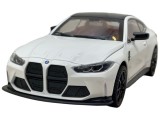 Macheta metal BMW M4 alb 1:24 cu sunet, lumini, claxon, deschide usi, capote