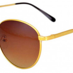 Ochelari de soare model Aviator, Maro - Auriu