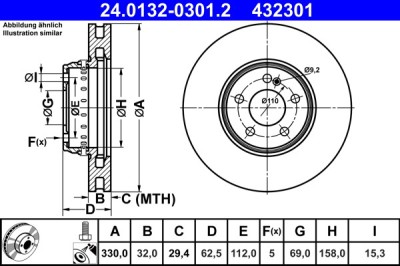 ATE 24.0132-0301.2 Disc frana foto
