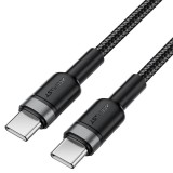 Cablu de date Acefast (C22-03) - Fast Charge, Type-C to Type-C, 60W, 3A, Nylon Braid, 1.2m - Black