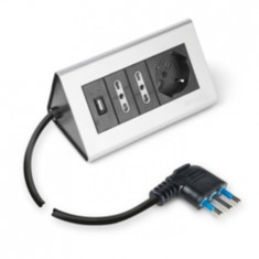 Priza multipla FOR DESK\n2P+E-16A-(S17) BLACK 2x2P+E-16A-(P17/11) 1x2P+T-16A-(P40) 1xUSB 5V 2.1A