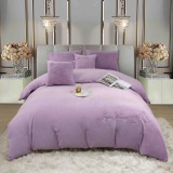 Cumpara ieftin Lenjerie de pat dublu cocolino,blana de iepure cu fir scurt,6 piese.cearceaf de pat cu elastic,lila-A1446