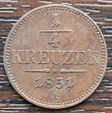 (M1974) MONEDA AUSTRIA - 1/4 KREUZER 1851, LIT. A, MONETARIA VIENA