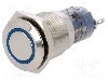 Intrerupator anti-vandalism, ON-(ON), &Oslash;16mm, ONPOW - LAS2-GQF-11E/B24V/S-P