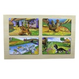 Set 4 puzzle lemn in cutie pisica