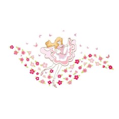 Sticker decorativ, girls, flowers 155 cm, 64STK