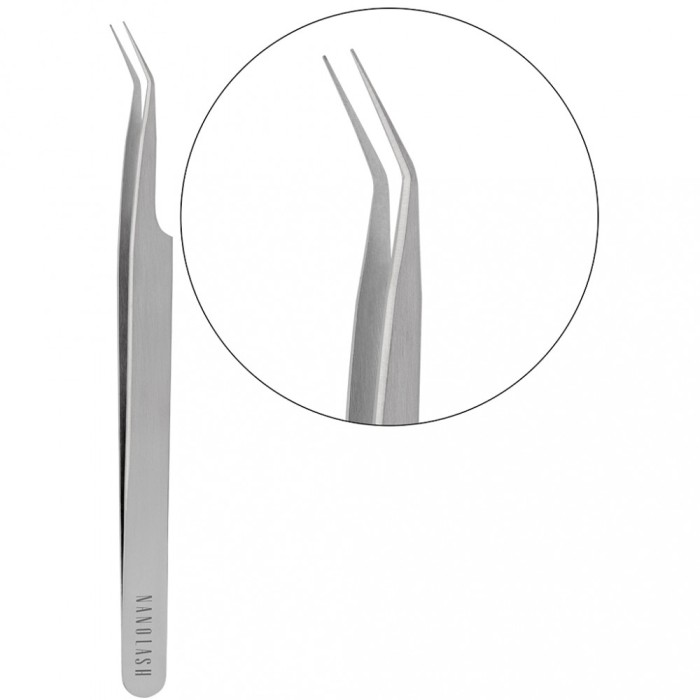 Penseta pentru gene curbată Nanolash - pentru extensii de gene