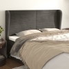 VidaXL Tăblie de pat cu aripioare gri &icirc;nchis 183x23x118/128 cm catifea 3118157