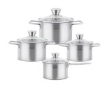 Set 4 oale din Inox cu capac Zass Gourmet ZG-SCS 03 - NOU