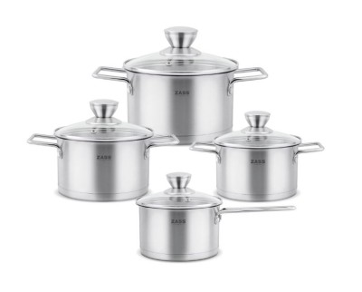 Set 4 oale din Inox cu capac Zass Gourmet ZG-SCS 03 - NOU foto