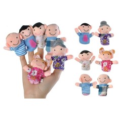 Set 6 papusi de copii pentru degete,diverse personaje - Multicolor