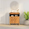 Dulap lateral Gossi, maro si negru, 60x33.5x75 cm, lemn masiv mango. Dulap living, servanta cu picioare fier