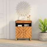 Cumpara ieftin Dulap lateral, maro și negru, 60x33,5x75 cm lemn masiv de mango