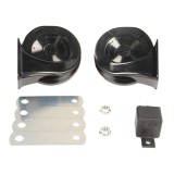Cumpara ieftin Set 2 Claxoane Auto Universale 12V, Tip Melc, Negru, Dublu Ton, 112dB - Compatibil cu orice Autoturism