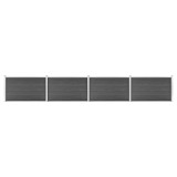 Cumpara ieftin Set de panouri de gard, negru, 699 x 105 cm, WPC