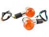 Set Lampi Semnalizare Crom Revo, Geam Portocaliu, Brat Cauciuc, 12V, Prindere M10, Tractor