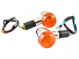 Set Lampi Semnalizare Crom Revo, Geam Portocaliu, Brat Cauciuc, 12V, Prindere M10, Tractor