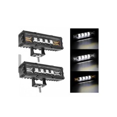 Proiector led de mare putere, 12V - 24V, cu lumină DRL alb-galben,