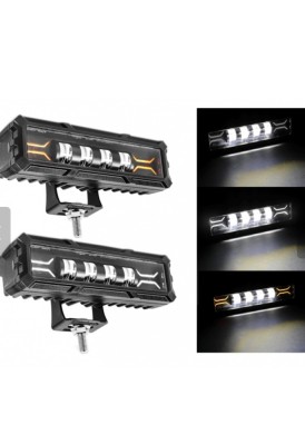 Proiector led de mare putere, 12V - 24V, cu lumină DRL alb-galben, foto