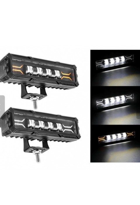 Proiector led de mare putere, 12V - 24V, cu lumină DRL alb-galben,