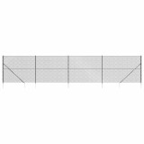 Cumpara ieftin Gard plasa de sarma cu tarusi de fixare, antracit, 1,4x10 m