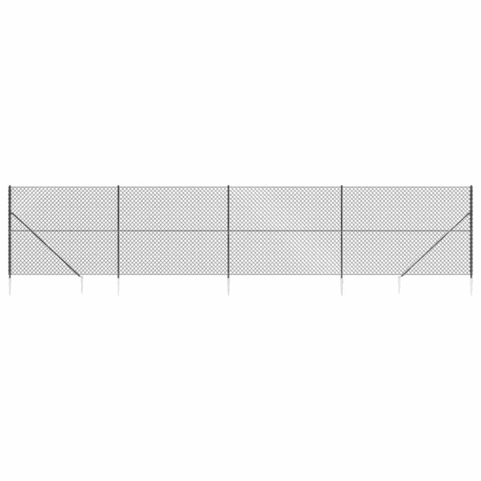 Gard plasa de sarma cu tarusi de fixare, antracit, 1,4x10 m