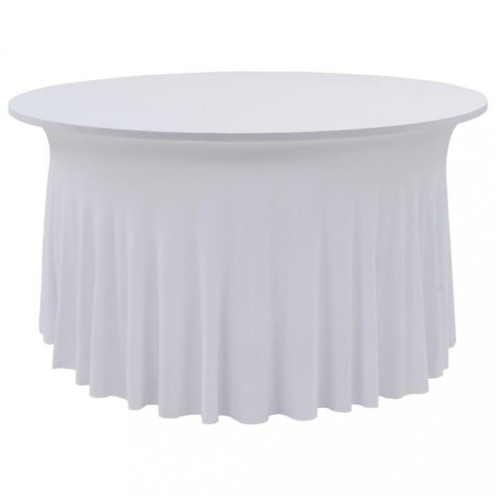 vidaXL Huse elastice masă lungi, 2 buc., alb, 150 x 74 cm