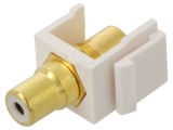 Cuplor RCA alb Goobay 79676 &icirc;n carcasă ABS cu &icirc;mpingere