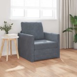 VidaXL Canapea pat cu pernă Gri &icirc;nchis 74 x 77 x 81 cm Catifea
