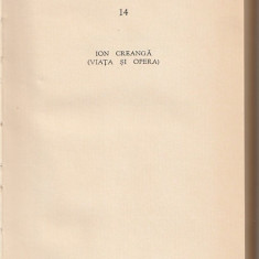 G. CALINESCU - OPERE VOLUMUL 14 ( ION CREANGA - VIATA SI OPERA )