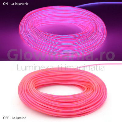 Fir electroluminescent neon flexibil el wire 5 mm culoare roz MultiMark GlobalProd foto