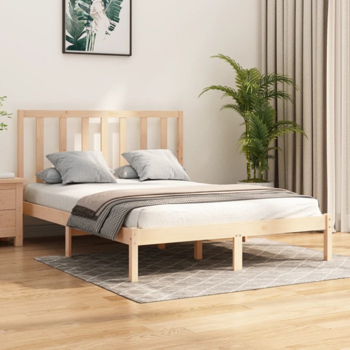 vidaXL Cadru de pat Small Double 4FT, 120x190 cm, lemn masiv de pin