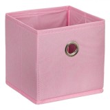 Cutie Depozitare Textilă, Fără Capac, Culoare Roz, Dimensiuni 15x15x15 cm, Oem