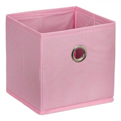 Cutie Depozitare Textilă, Fără Capac, Culoare Roz, Dimensiuni 15x15x15 cm foto